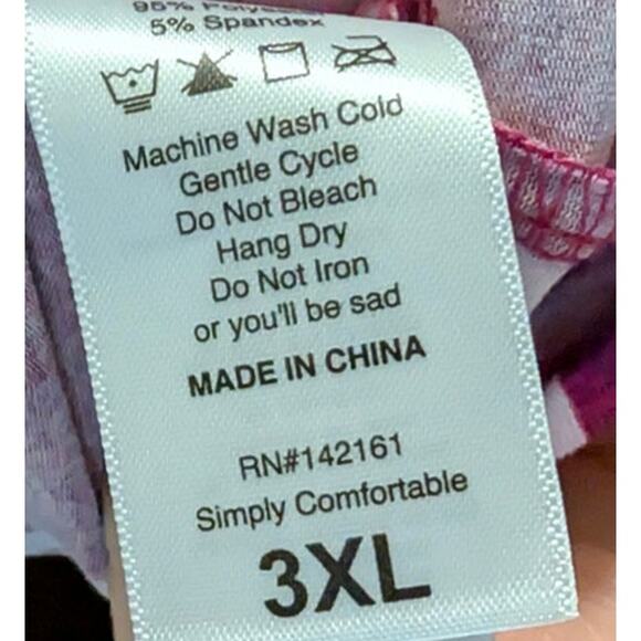 Lularoe Tank Top Plus Size 3X XXX Pullover Shirt Purple White Sleeveless Cami - Picture 4 of 7